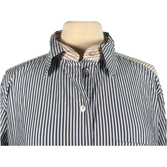 Matthildur Midi Shirt Long Tunic Dress Size 4 Large Striped Lagenlook Artsy - Picture 3 of 13